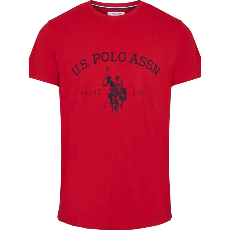 U.S. POLO ASSN. Tričko UMARCHIBALD tmavě červená / černá
