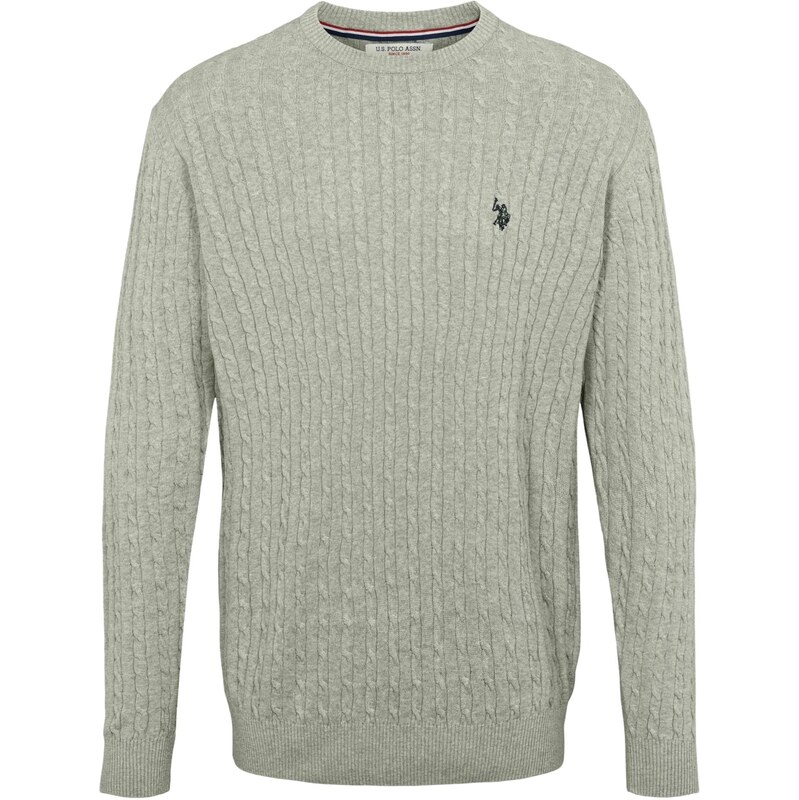 U.S. POLO ASSN. Svetr UMMads šedý melír / černá