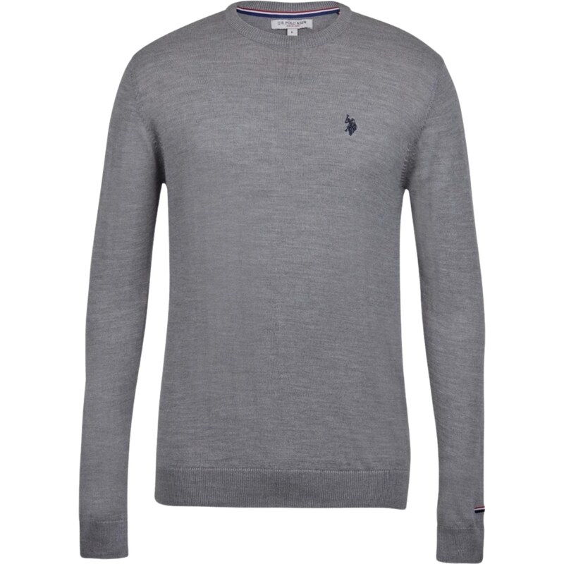 U.S. POLO ASSN. Svetr UMKent námořnická modř / šedý melír