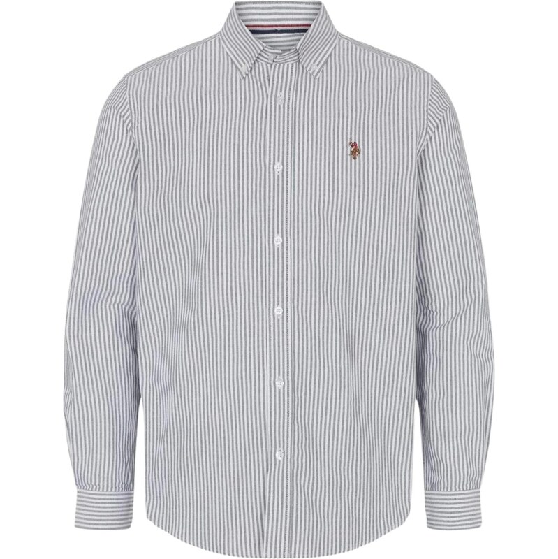 U.S. POLO ASSN. Košile UMARMIN hnědá / šedý melír / vínově