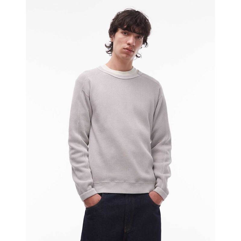 Gramicci waffle sweatshirt in light grey