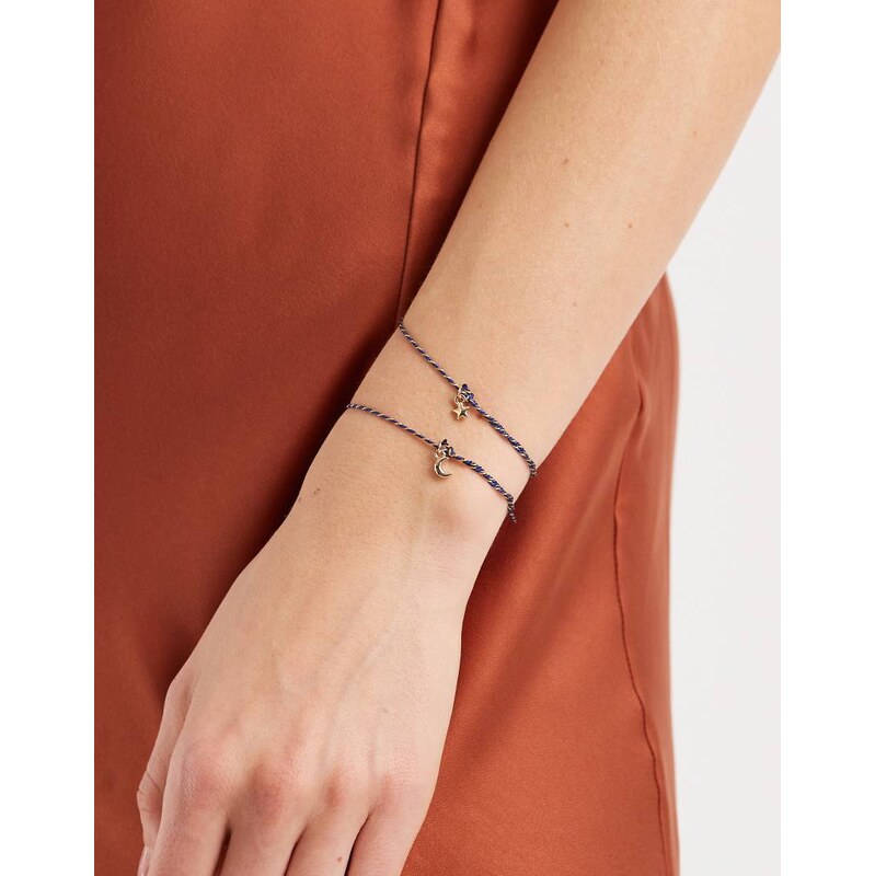 ASOS DESIGN two-pack rope and bead bracelets with celestial charms in 109781288
