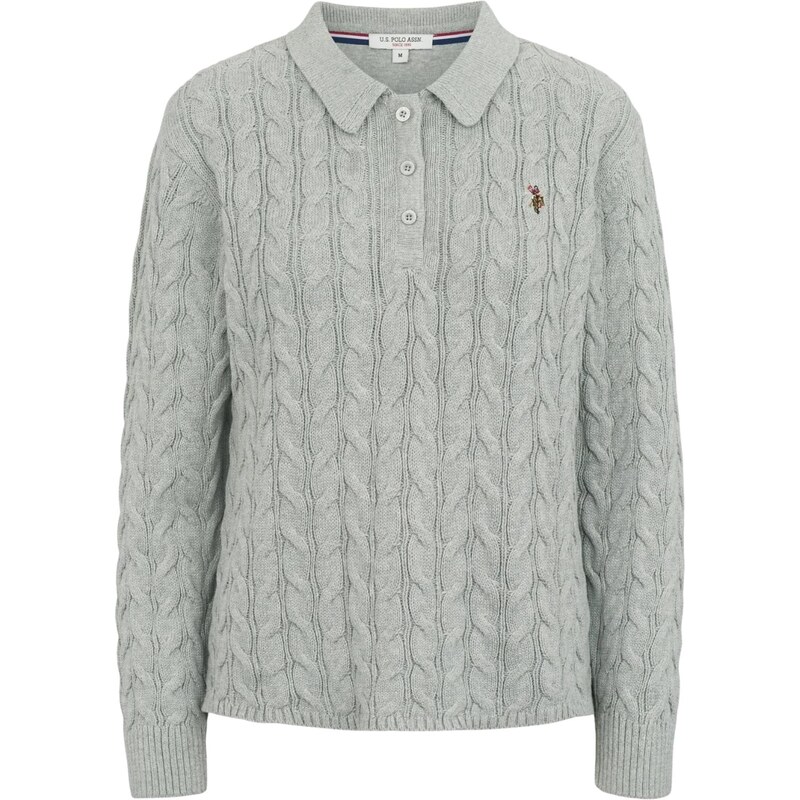 U.S. POLO ASSN. Svetr šedý melír