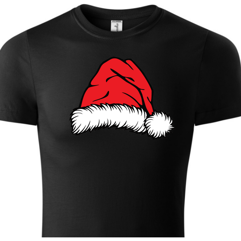 Fenomeno Dětské tričko Santa čepice - černé