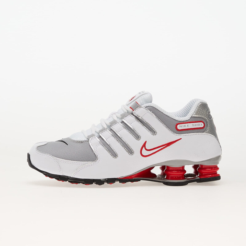 Nike Shox Nz White/ Metallic Silver-Sport Red