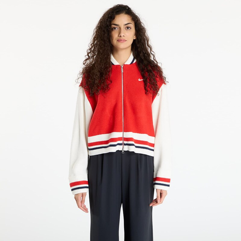 Svetr Nike Sportswear Womens Cardigan University Red/ Sail/