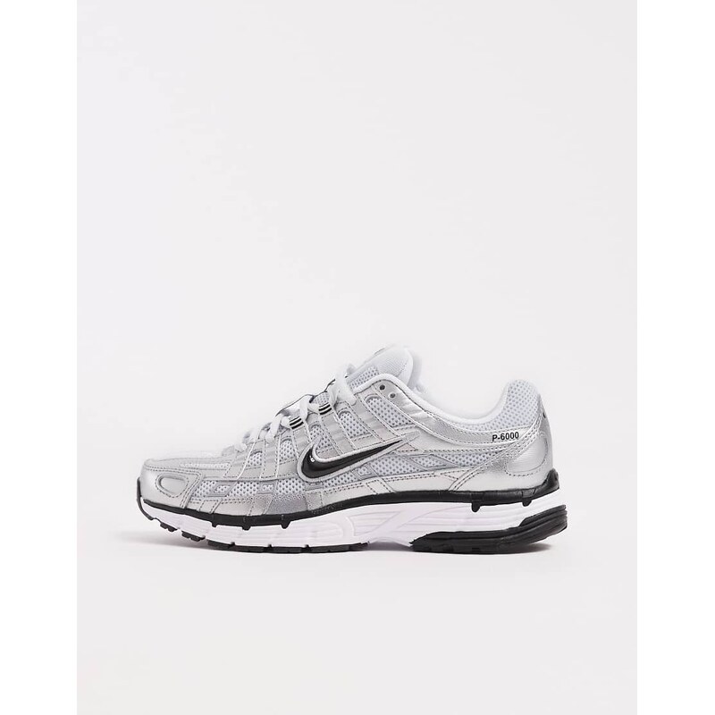 Nike P-6000 unisex trainers in silver and black