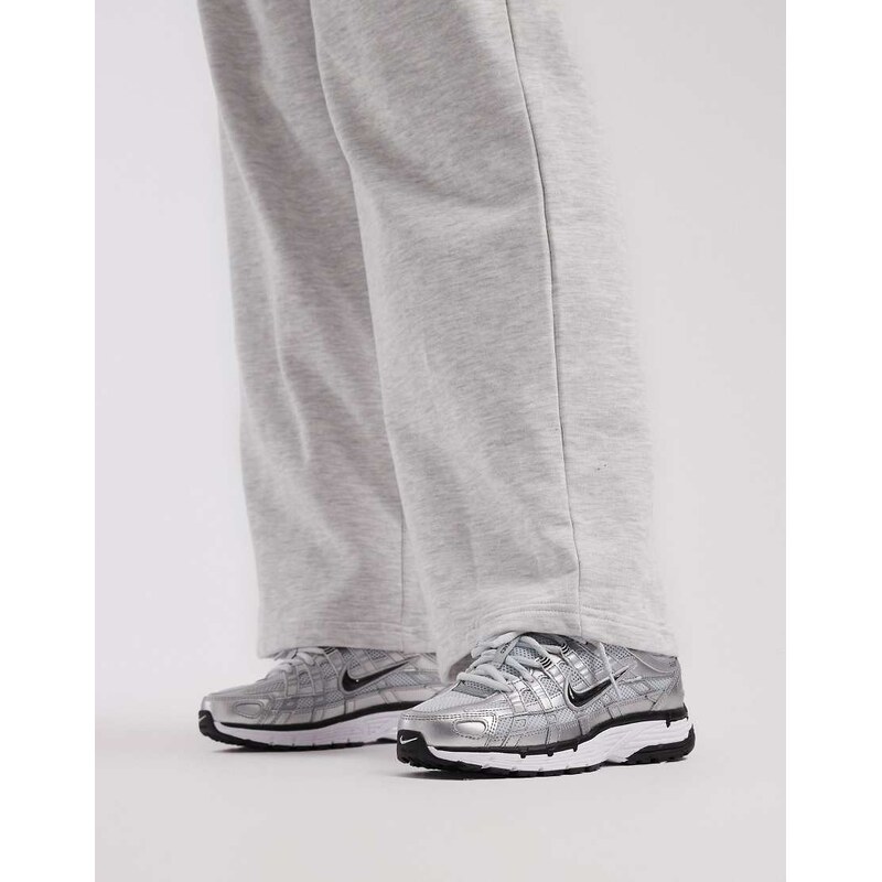 Nike P-6000 unisex trainers in silver and black