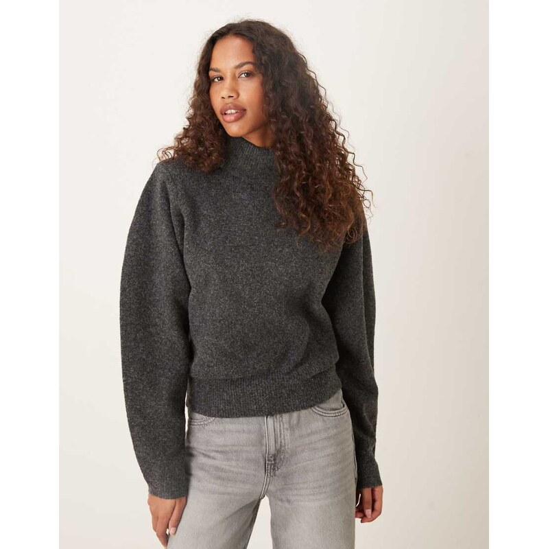 ASOS DESIGN shoulder pad extreme sleeve waisted jumper in