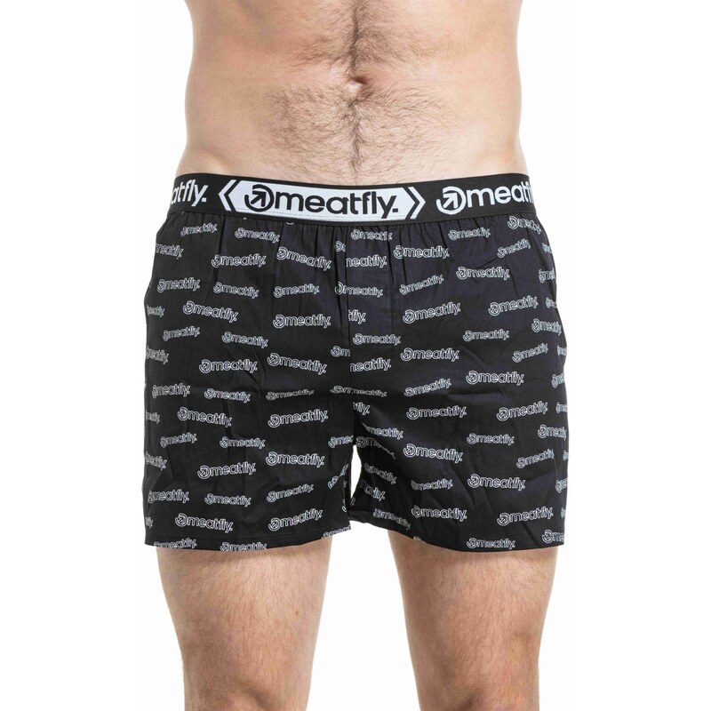 Meatfly pánské boxerky Gigi Double Pack Black / White | Černá
