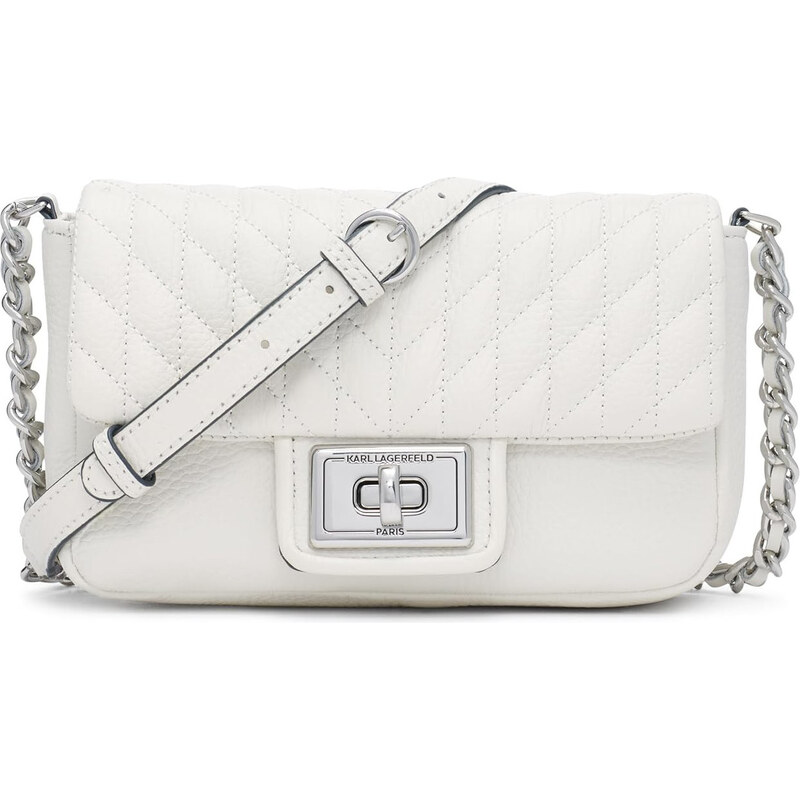 Karl Lagerfeld Agyness Crossbody Winter White Silver