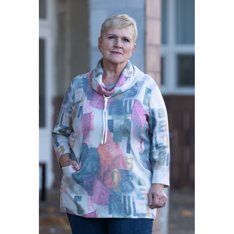 LARA Vzorovaná tunika TOWN Barva: Světle růžová, Velikost: 46