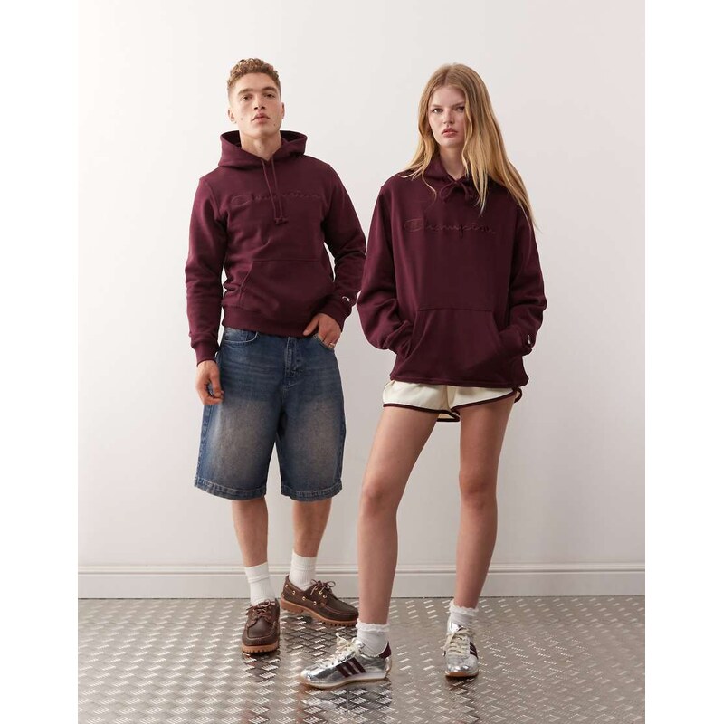 Champion unisex hoodie in burgundy-Red