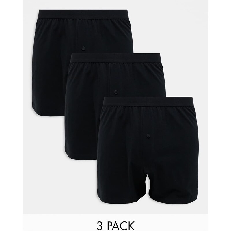 ASOS DESIGN 3 pack boxers in black 109793003