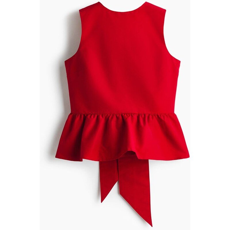 H&M - Top peplums vázacím detailem - Červená