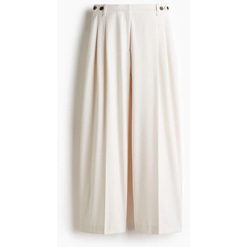 H&M - Široké elegantní kalhoty - Bílá