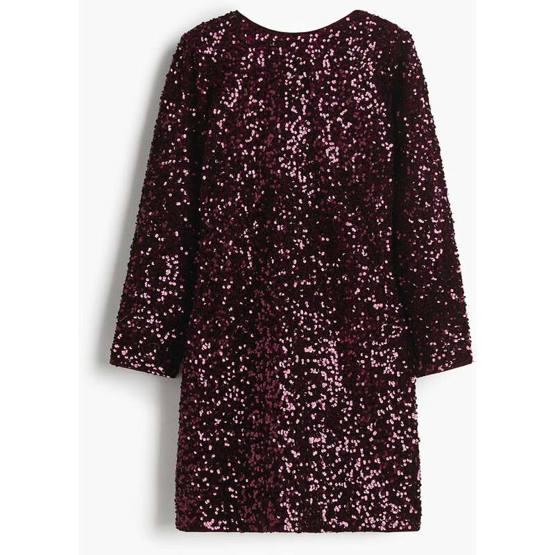H&M - Flitrové minišaty - Vínová