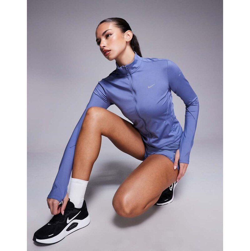 Nike Running Swift Dri-FIT fitted full zip top in blue