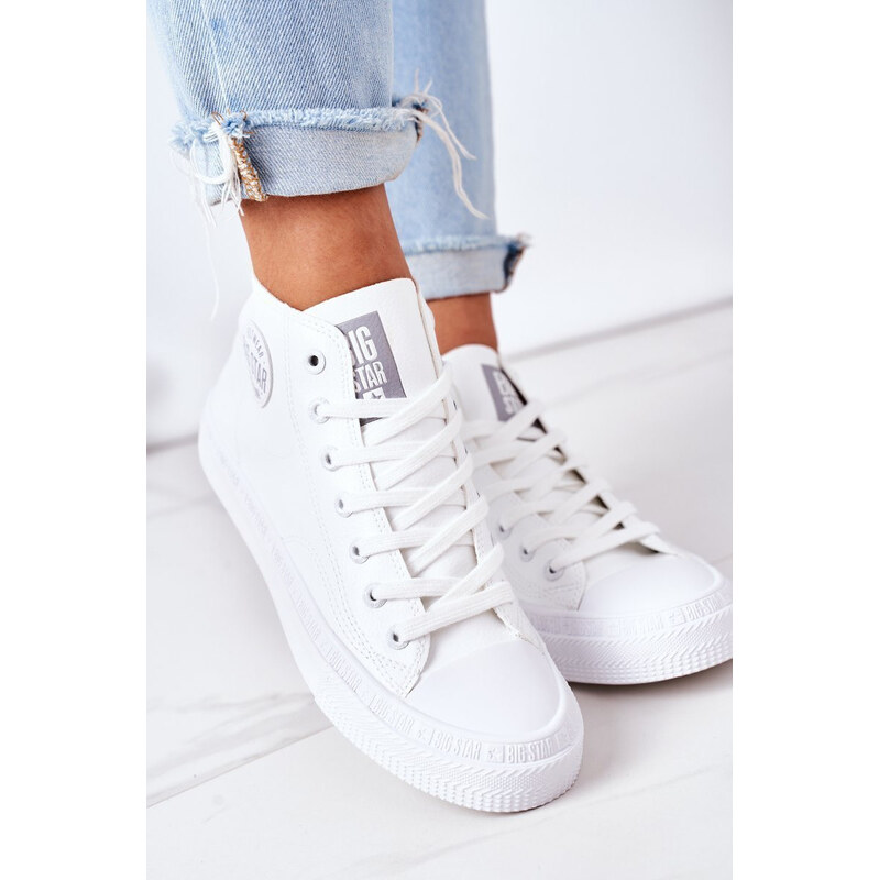 Big Star Shoes Dámské Kožené Vysoké Tenisky Big Star GG274016