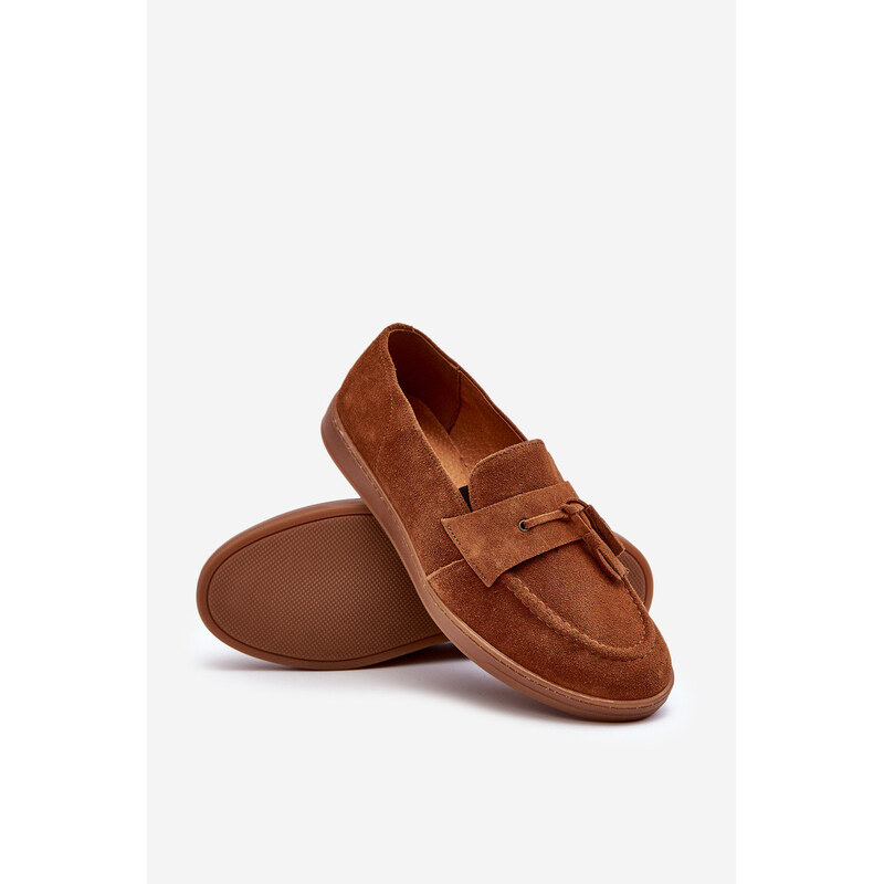 Mužské semišové loafers polobotky Zazoo 1566 hnědé