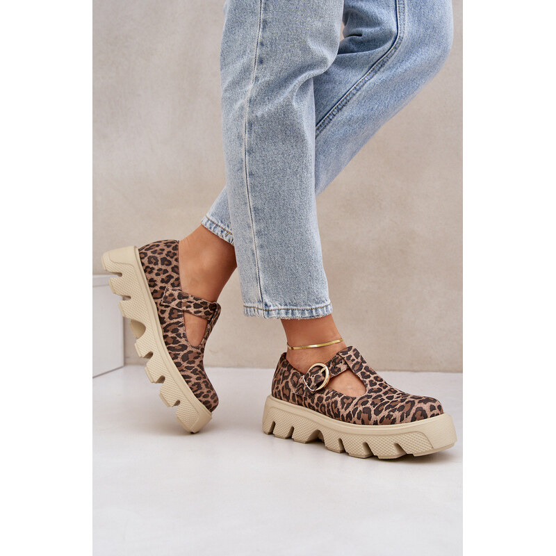 Semišové Polobotky S Přezkou V Hnědé model 21683977 - Zazoo