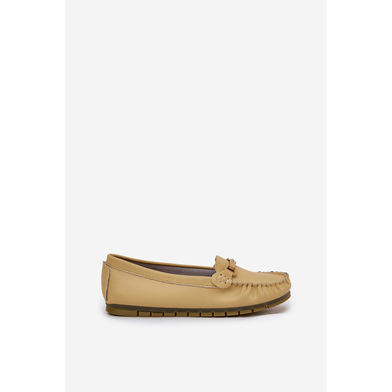 Ploché Kožené Mokasíny S Ozdobou model 21686049 Žluté - S.Barski
