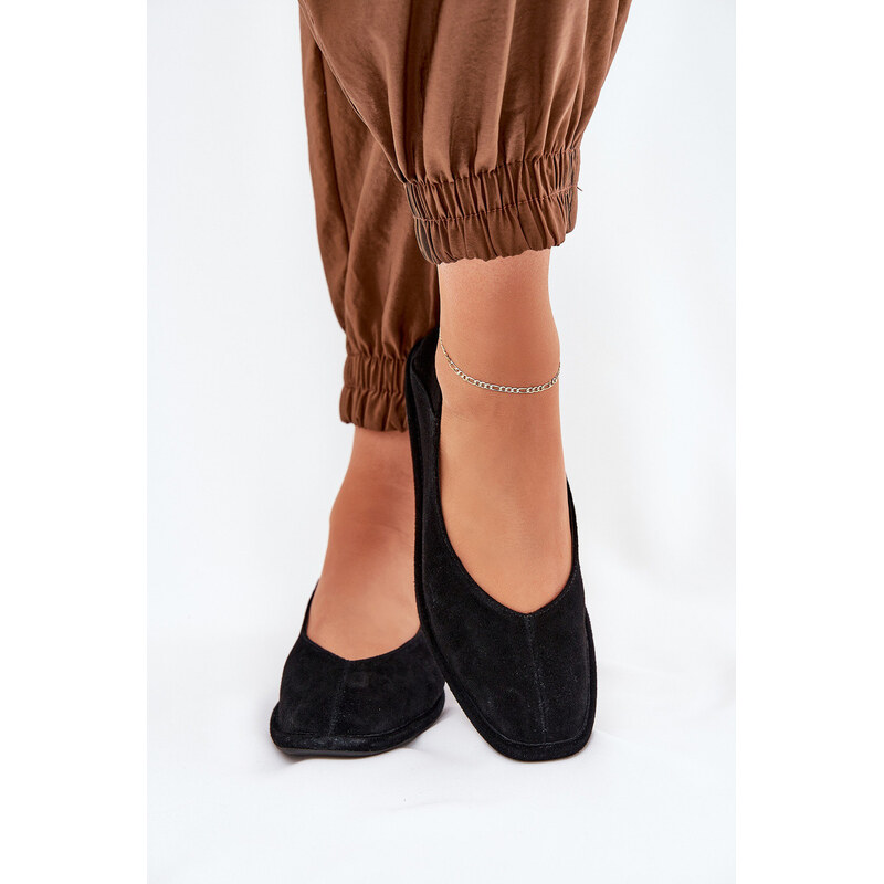 Big Star Shoes Zamšové dámské baleríny Big Star RR274080 Černé 109814047