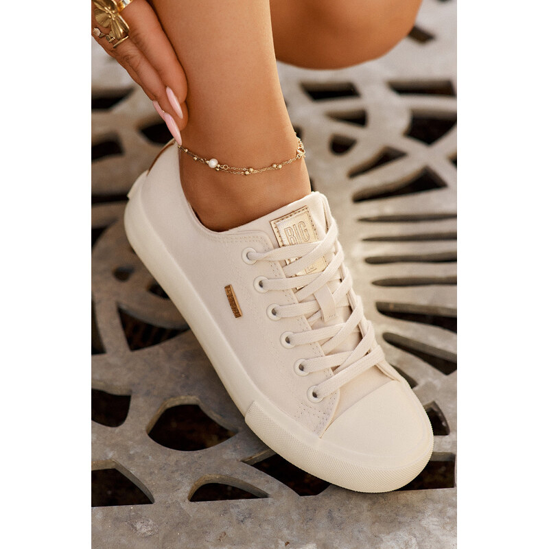 Big Star Shoes Dámské Textilní Tenisky Big Star RR274768 Béžové