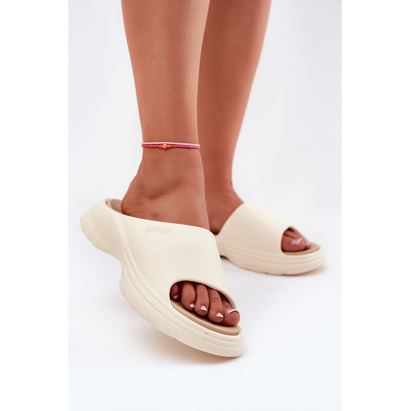 Big Star Shoes Dámské Pěnové Sandály Big Star RR274A579 Béžové