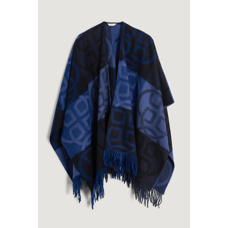 PONČO GANT WOOL MONOGRAM PONCHO EVENING BLUE