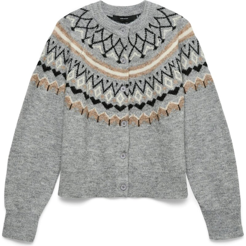 VERO MODA Kardigan VMTAMMY velbloudí / šedý melír / černá / bílá