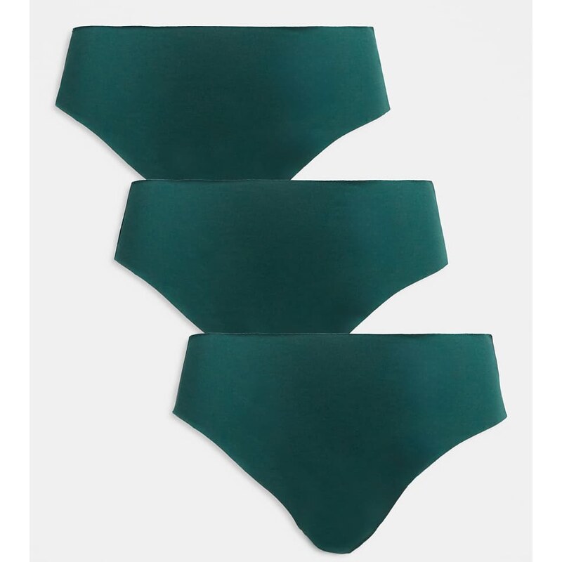 ASOS Curve ASOS DESIGN Curve 3 pack no vpl & lace brazilian brief in 110611223