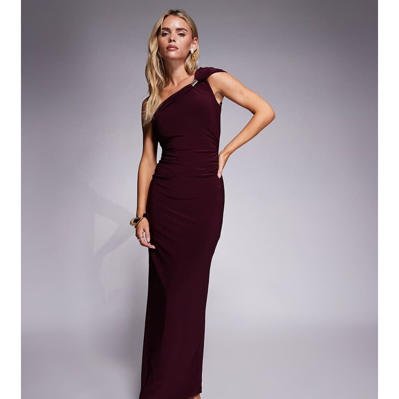 Forever New Petite slinky one shoulder hardware detail maxi