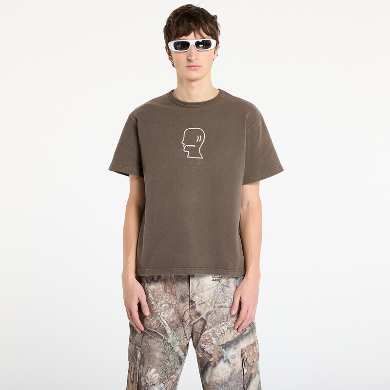 Tričko Brain Dead Heavyweight 3D Embroidery Logohead T-Shirt Brown S 109823169