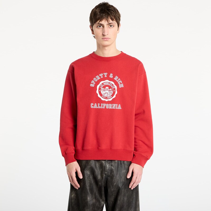 Mikina Sporty & Rich California Emblem Crewneck UNISEX Ruby L