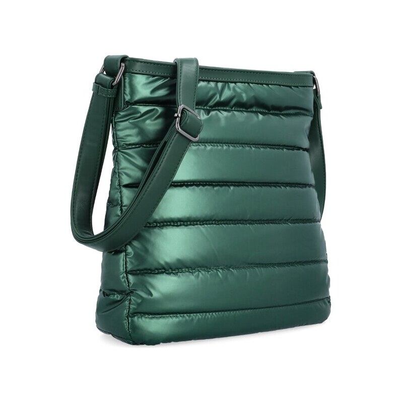 Moderní lesklá crossbody kabelka Famito 4382 ZE zelená, vel. 109829263