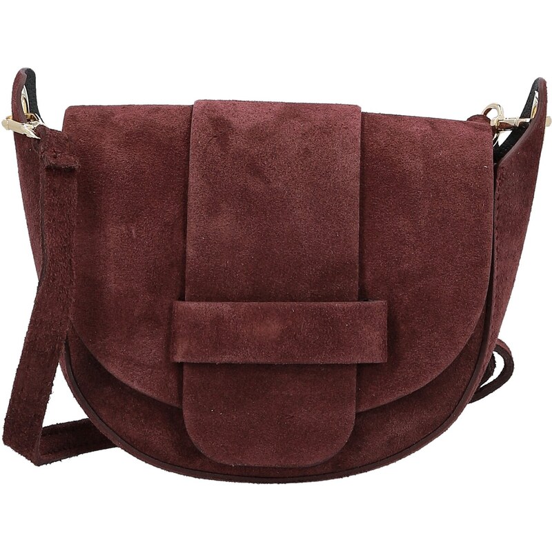 Dámská kožená crossbody kabelka vínová - Delami Vera Pelle Ylla