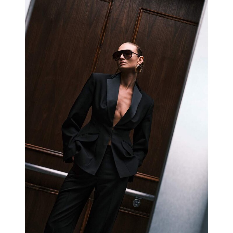 ASOS DESIGN ultimate sculpted tux suit blazer in black