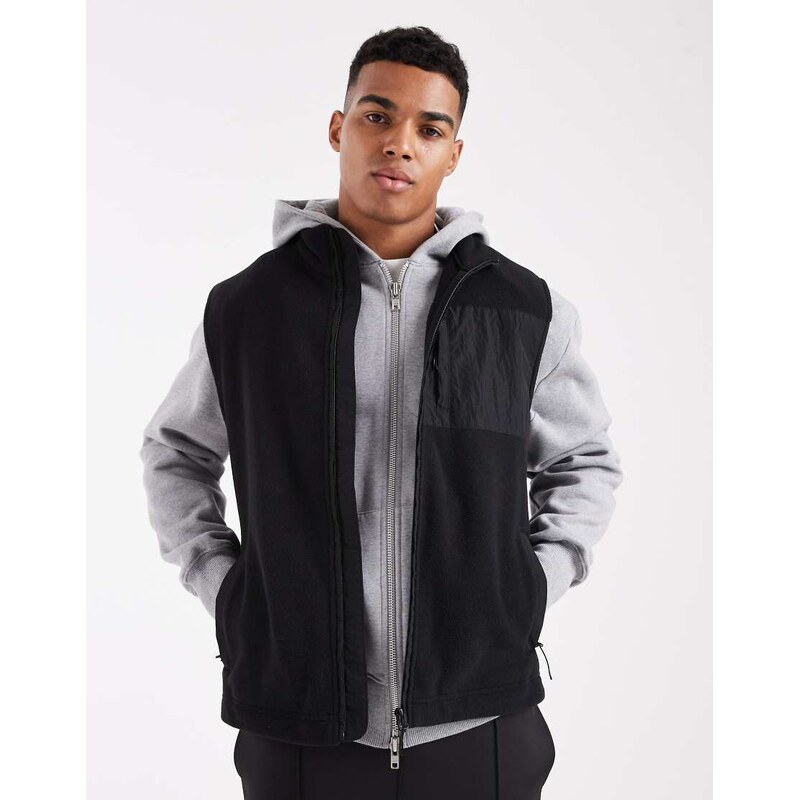 New Look tech fleece gilet in black