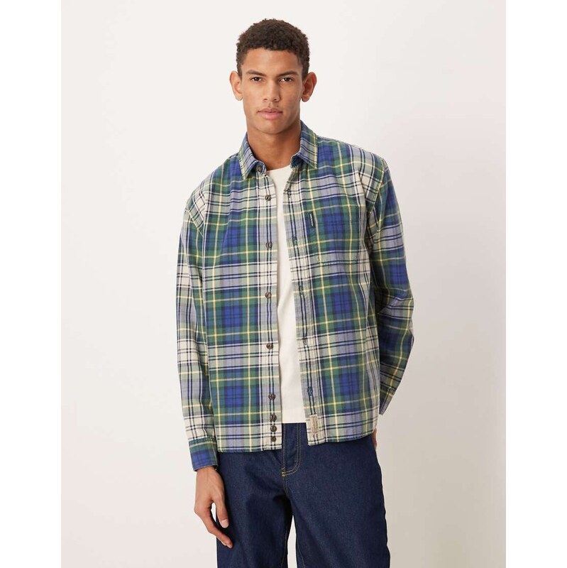 Abercrombie & Fitch long sleeve flannel shirt in green check