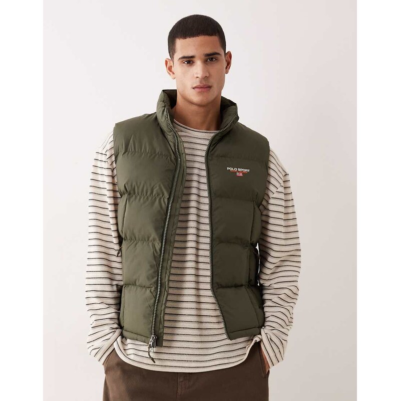 Polo Ralph Lauren Sport padded gilet in khaki green