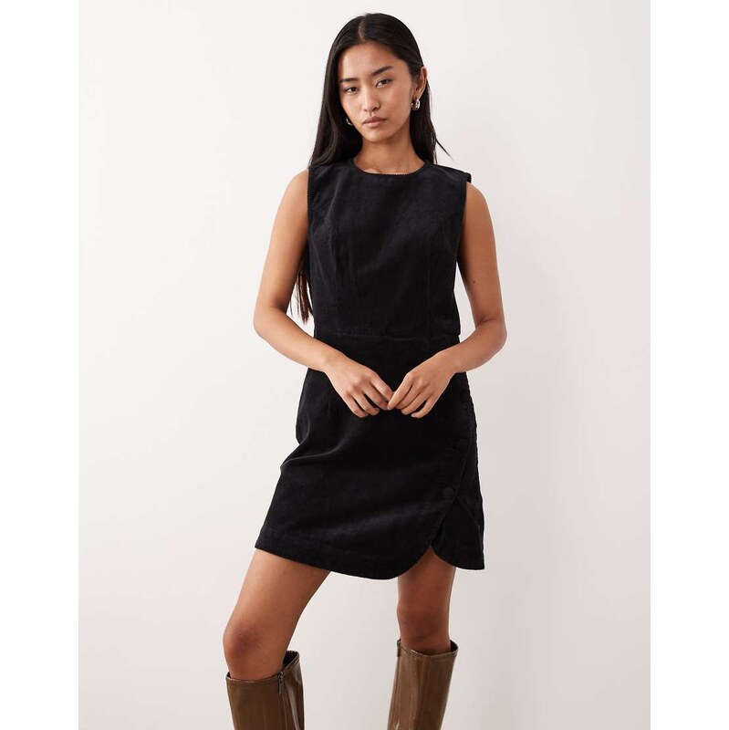 Nobodys Child Birch cord sleeveless asymmetric button detail