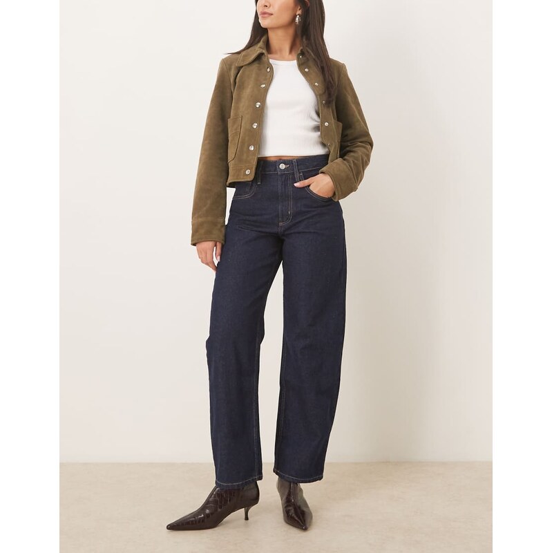 Mango Bet 100% cotton barrel jean in indigo-Blue