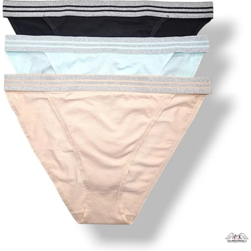 Victoria’s Secret 3-Pack /XL/ Bavlněné Bikini Kalhotky