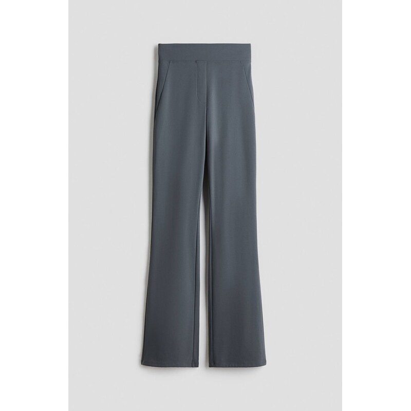 H&M - Kalhoty Flared Four-way Stretch - šedá 109323623