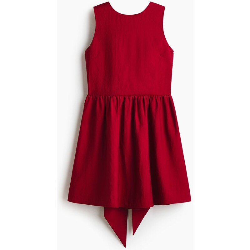 H&M - Šatys mašlí na zádech - Tmavě Červená