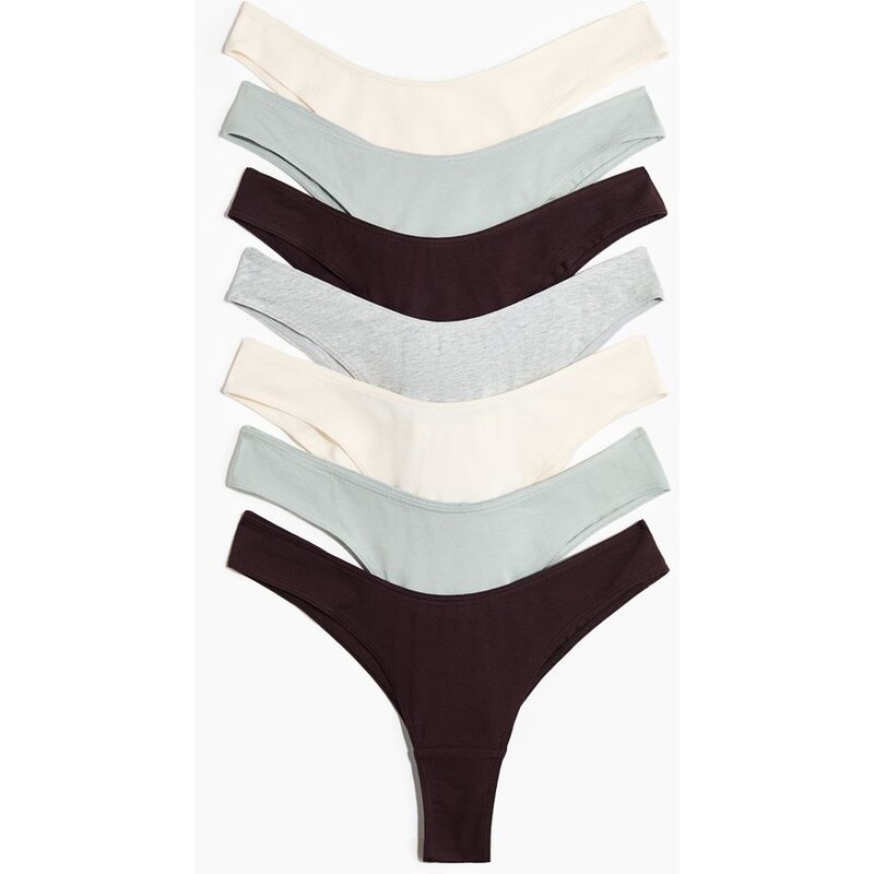 H&M - Bavlněné kalhotky brazilian 7 kusů - červená 109836026