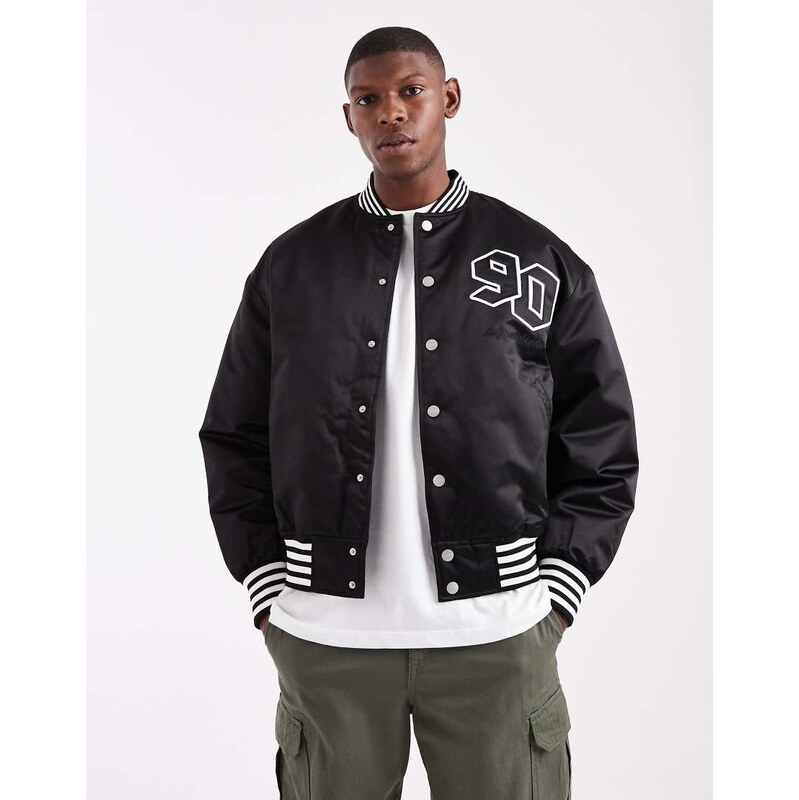 Jack & Jones varsity bomber in black