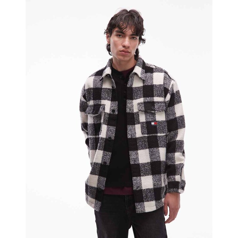 Tommy Jeans overshirt in black check