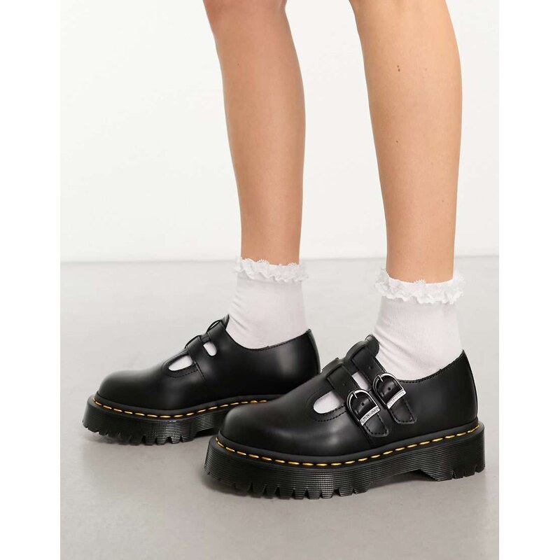 Dr Martens 8065 bex mary jane shoes in black smooth leather